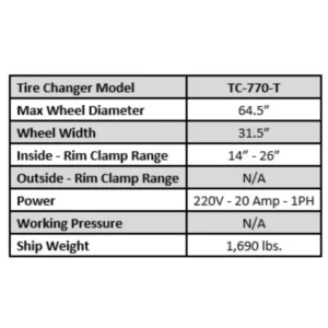 TC-770-T Commercial Grade Tire Machine for Semi Truck Tires. Sold by www.shoptoolsoutlet.com