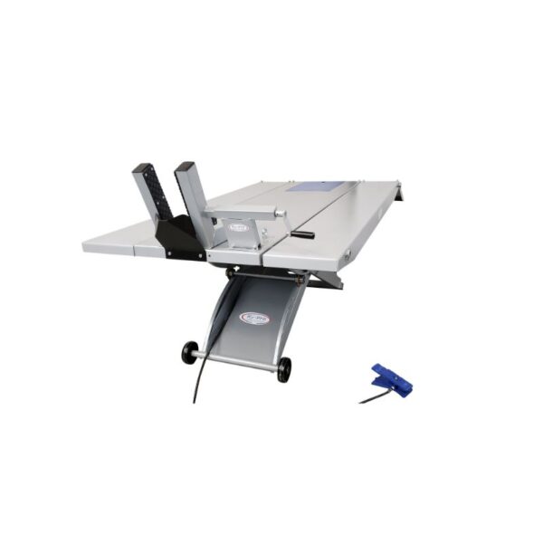 Hy-Pro SL-4884 motorcycle lift table with full length side extensions and cycle vise