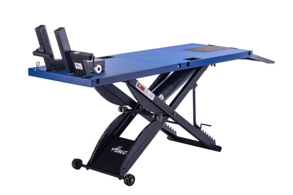 SL-3090 Motorcycle Lift Thunder Blue Cycle Vise Right Side