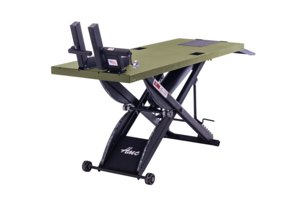 HMC American Made SL-3086 Motorcycle Lift with Cycle Vise in Olive Drab Right Side