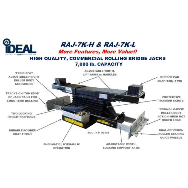 iDeal 7K scissor bridge jack for four post car lifts