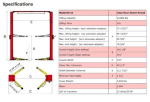 ALI OH-10 Car Hoist and Car Lift from AMGO Hydraulics and sold by Shop Tools Outlet