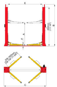 AMGO BP-12 Two post base plate lift rated for 12,000 lbs.