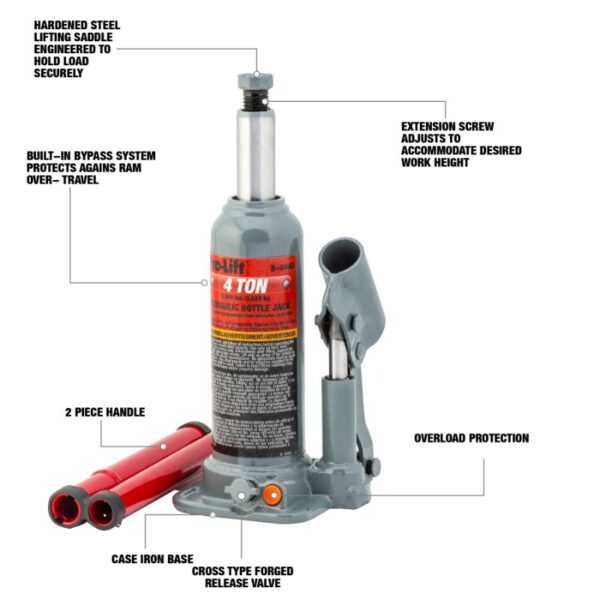 Pro-Lift 4 ton hyd. bottle jack