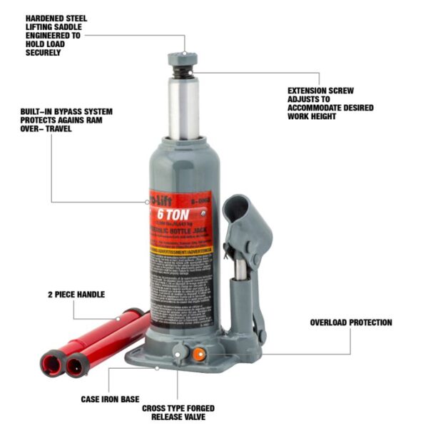 Pro-Lift 6 ton hyd bottle jack