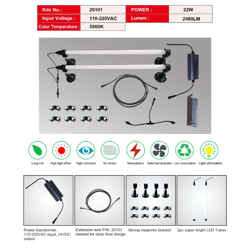 AMGO 20101 LED Light kit for 2 post car lifts