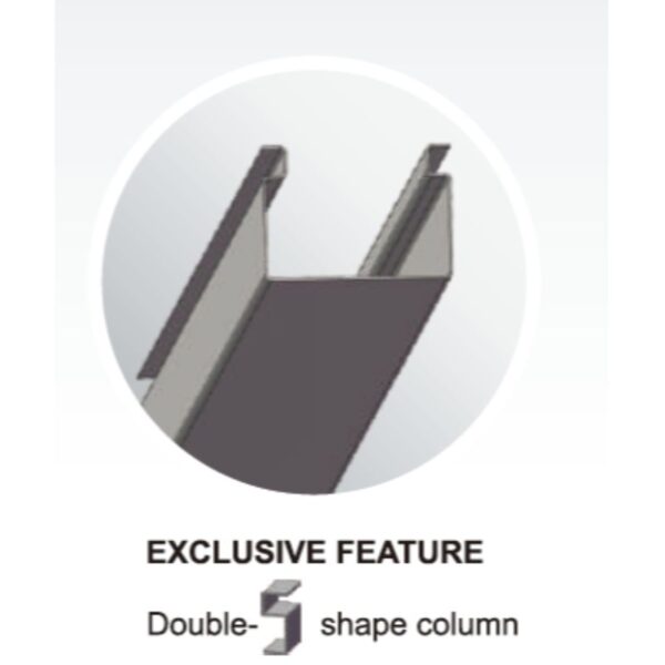 Amgo double s column structure used on the 408 and 409 storage lifts.