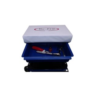 Hy-Pro Shop Seat with pullout drawer. Easy rolling with lower tool tray.