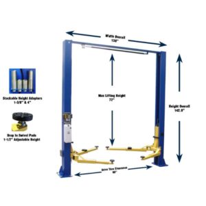 Tuxedo TP9KACX 9,000 lb car hoist clear floor car lift