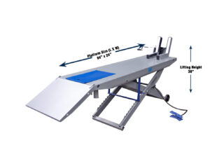 Hy-Pro SL-2484 M-1000C Motorcycle lift table with cycle vise from Shop Tools Outlet