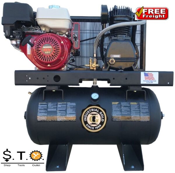 Industrial Gold 13HP Honda Engine 30 Gallon Air Compressor