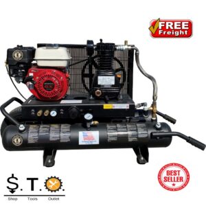 Industrial Gold Wheelbarrow Style Honda Gas Air Compressor