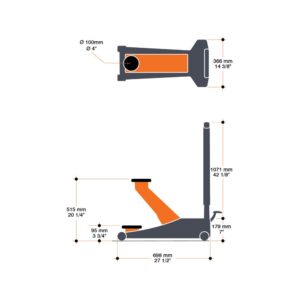 Martins Industries MFJ-P3T professional 3 ton floor jack