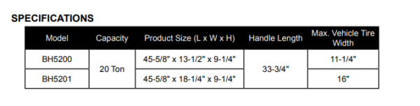 Blackhawk truck ramp models and specifications