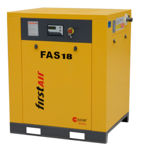 firstAIR FAS18 rotary screw air compressor rated at 25HP and over 97 CFM