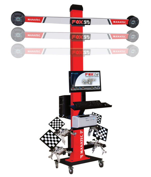 Manatec Vehicle Wheel Alignment Machine. Fox 3D with Autoboom and Smart Calibration Technology