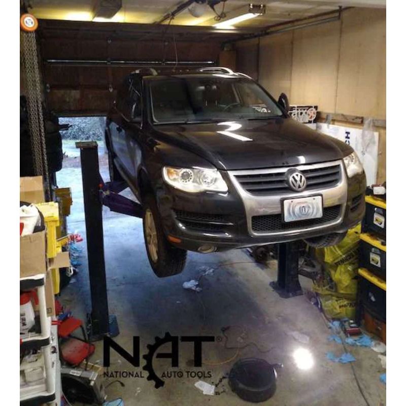 Portable Chrome C-7000 two post car lift rated for 7,000 lbs.