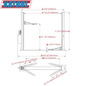 KaTool H100 10,000 lb. floor plate car lift