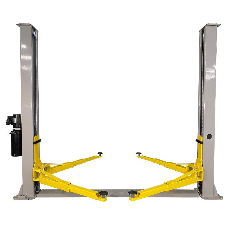 Triumph 9,000 lb. floor plate car lift gray and yellow