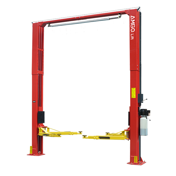 AMGO OH-12S Clear Floor Car Lift rated for 12,000 lbs with 3 different lift height installation settings