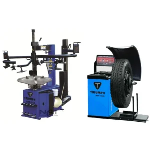 Triumph dual press arm tire changer with wheel balancer combination package deal