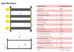 AMGO 409-DPX double wide storage parking lift.