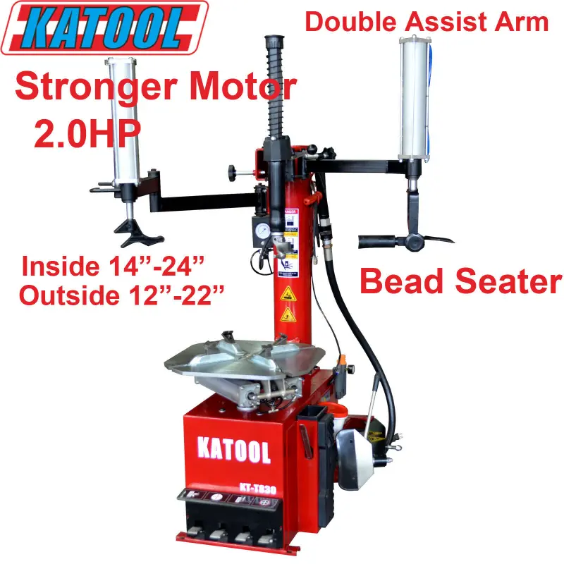 KaTool KT-T830 Tire Changer with bead setter and bead breaker plus dual assist arms.